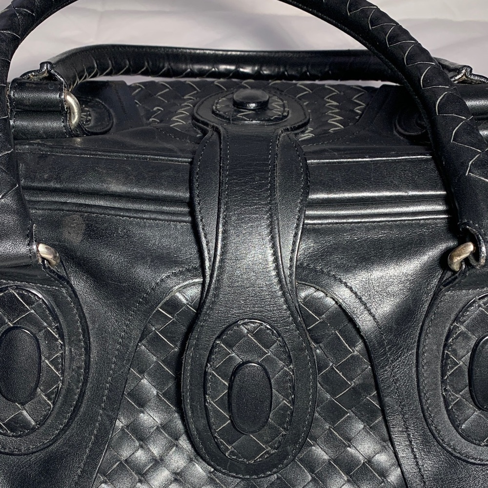 Bottega Veneta Woven Leather Satchel - Classic Black Doctor Bag - Picture 8 of 16